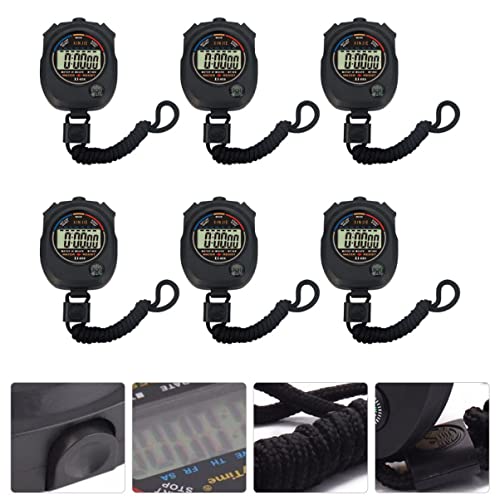 YARNOW Relógios Eletrônicos 6Pcs Temporizador Número Futebol Abs Cronômetro Em Execução