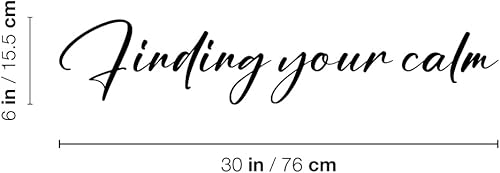Miniatura 3 de Calcomanía de vinilo para pared  Encontrando tu calma  6 x 30 pulgadas  Calcomanía moderna inspiradora positiva relajante para el hogar terapia
