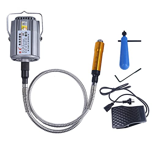 Electric Hanging Mill Flexshaft Rotary Hanging Motor Flexible Shaft Polishing Machine Burnishing Grinding Tool 6MM Chuck Grinder(Hanging Mill)
