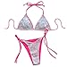 MBBYLIVES Bikini Dorado Mujer Traje de baño para Mujer Bikini Top Bohemio Lentejuela Empate Empuje Gancho Delantero y Trasero Correa de Hombro Ajustable Delantal Bikini