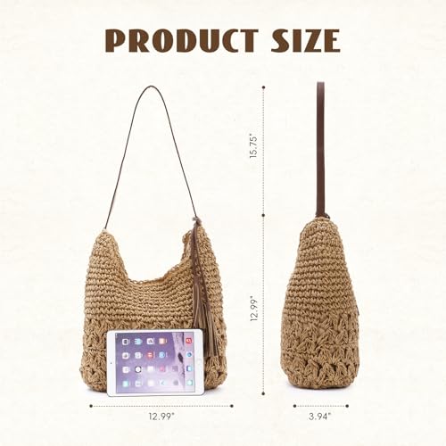 KUANG! Bolsa de mano de paja tejida para mujer miniatura 4