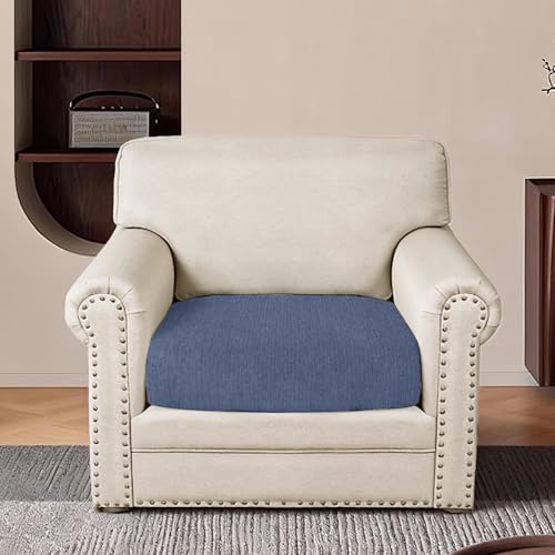 GlideSpirit Waterproof Couch Cushion Covers - Stretch Washable Slipcover with Elastic Non-Slip Design, Furniture Protector for Pets,Kids (1 Cushion Chair, Blue Grey) - Image 6