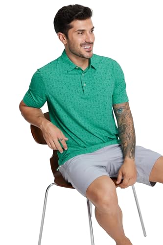 M MAELREG Golf Shirts for Men Dry Fit Print Performance Lightweight Collared Casual Mens Polo Shirts Short Sleeve — view 5