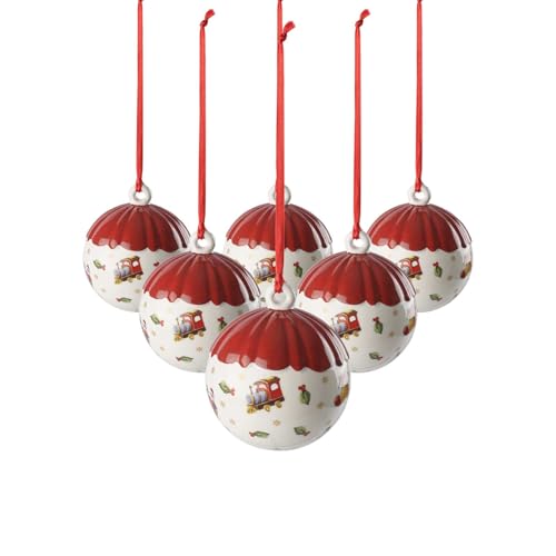 Villeroy & Boch Kugel Figur, Porzellan, Weiß, 6 cm, Toy's Delight Kollektion, 6er Set