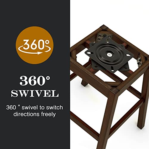 Nafort Bar Stools Set Of 2, 31" Upholstered Swivel Bar Stools With Back, Solid Rubber Wood Legs And Linen Padded Seat, Modern Bar Chairs With Stylish Tufted Design & Rivet Decoration,Beige #TOP4