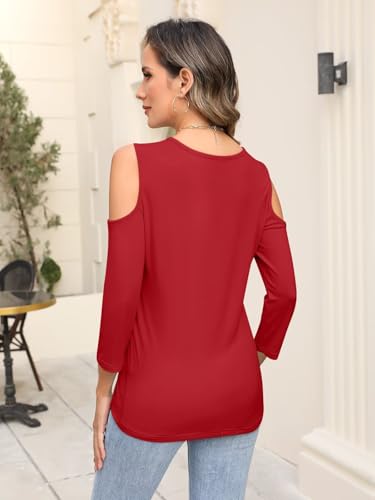 Blouse col en V manches 3/4 masquant les bras avec style - 4