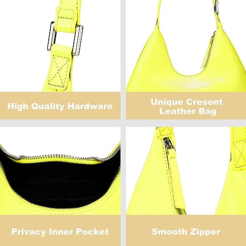 Image of Women's Crescent Shoulder Small Hobo Shoulder Bags for Women Fashion Wallet Underarm Clutch Handbag (Green)