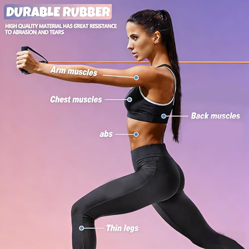 RitFit Single Resistance Exercise Band with Comfortable Handles - Ideal for Physical Therapy, Strength Training, Muscle Toning - Foam Padding Door Anchor and Starter Guide Included - Image 6