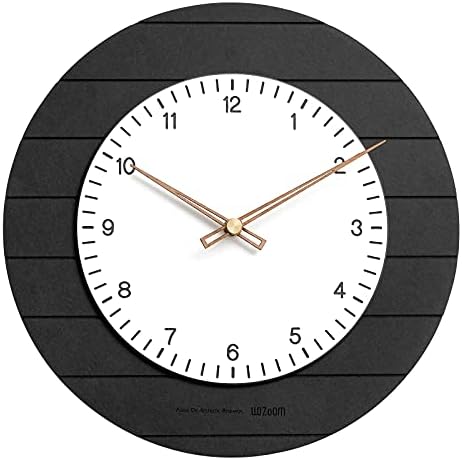 WOZOOM Retro Modern Wooden Wall Clock Decor, Simplistic,Fashionable and Stylish Wall Art,Quartz Mechanism,Quality Materials Made from Eco-Friendly MDF and Walnut,Decor for Home/Office