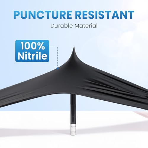 Borje Nitrile Gloves Large, 100 Count Disposable Gloves, Black, Latex-Free Powder-Free, Medical Exam, Food Safe, Cleaning, Cooking