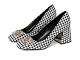Nine West Womens Caven Black/White Houndstooth 11 Medium