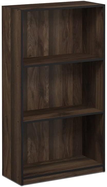 Furinno Bookcases, Wood, Columbia Walnut/Black, one size