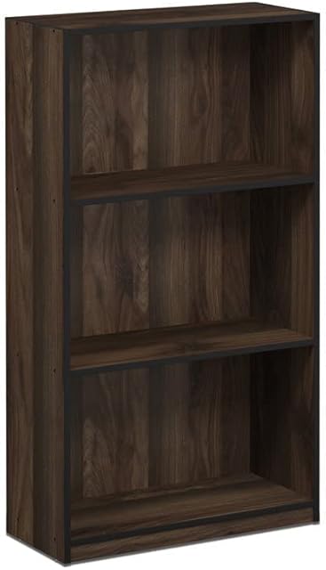 Furinno Bookcases, Wood, Columbia Walnut/Black, one size