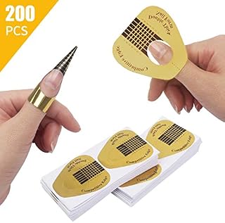 200 PCS Horseshoe-shaped Nail Art Extension Tips, Acrylic Nail/UV GEL Nail Form Guide