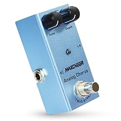 MAXCHEER Electric Guitar Analog Chorus Pedal Rate/Depth Knob Effect Pedal Mini Single Type DC 9V True Bypass (Light blue) - Les Beatles, Paul McCartney, John Lennon, RIngo Starr, George Harrison