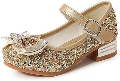 Girls Dress Shoes Wedding Party Princess Glitter Golden Shoes (Toddler/Little Kid/Big Kid) 7.5 M US Toddler