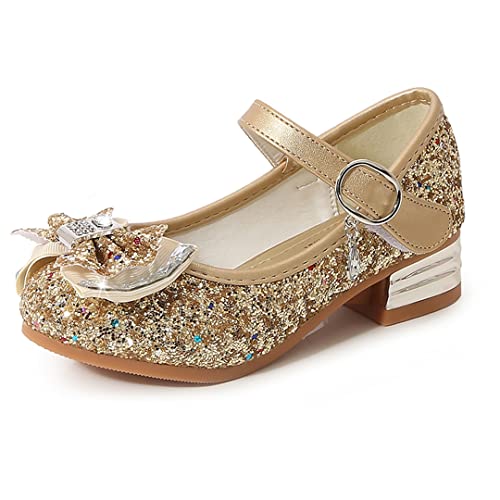 Girls Dress Shoes Wedding Party Princess Glitter Golden Shoes (Toddler/Little Kid/Big Kid) 7.5 M Us Toddler #TOP21