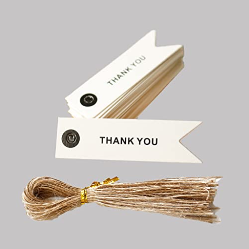 150pcs Premium Gift Tags with String Kraft Gift Tags Hang Tags Thank You Tags for Gifts Arts and Crafts Wedding Holiday (Thankyou)