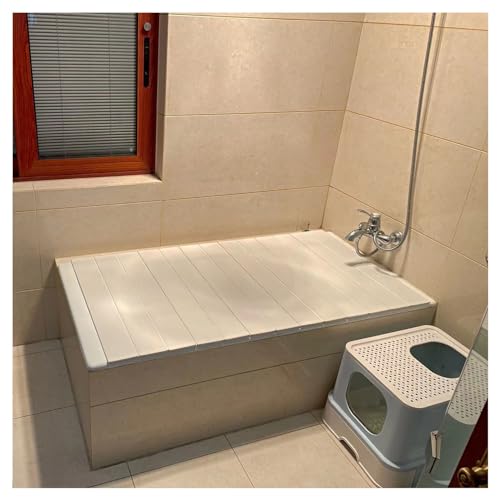 Vassoio per vasca da bagno con copertura antipolvere, accessori da bagno isolati, adatto per vasche da bagno standard da 150-180 cm, perfetto per un'esperienza rilassante nella spa