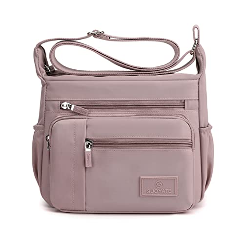 Wafybsre Crossbody Bag Purse for Women, Multiple Pockets Waterproof Shoulder Bag Travel Tote Handbag (Pink)