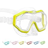 Bairuifu 2023 Latest 3-Window Lens Kids Swim Goggles Snorkel Diving Mask for Youth(4-16), 180° View/