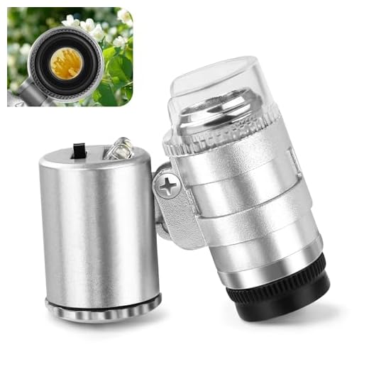 JUOIFIP 60X Juwelier Lupe mit Licht Mini Mikroskop,Taschenmikroskop Edelsteinelupe mit LED/UV Licht Trichome Lupe Handy Mikroskop Vergrößerungsglas für Enge Arbeit, Schmuck,Münzen,Briefmarken