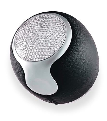 1Neismartech Pomello Leva Cambio 5 Marce Compatibile Con Alfa Romeo Mito Dal 2008 Con Foro In Metallo E Impugnatura In Abs Satinato Nero, Lente Superi