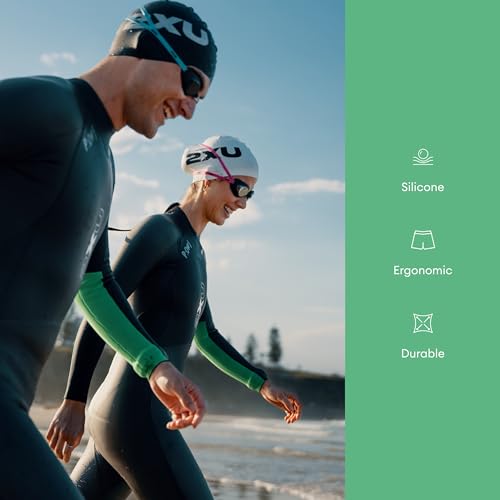 2XU Gorro de natación Unisex de Silicona, Color Blanco, Talla única - imagen 3