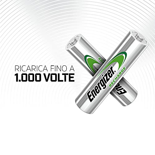 Energizer Recharge Power Plus - Batterie Ricaricabili Aaa (Confezione Da 4) - Pile 700 Mah Nimh - Pronte All'uso - Potenza Di Lunga Durata - 100% Imballaggio Riciclabile Privo Di Plastica - 5