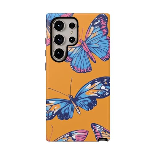 Coque Galaxy S24 Ultra papillons bleus chic pour style urbain quotidien