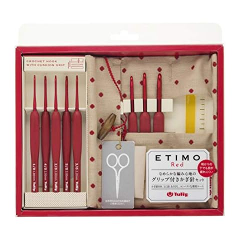 ETIMO Red Crochet Set Red Tulip TED001, 2.6 x 20.4 x 22 cm Cover