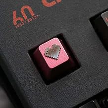 Aluminum Alloy Metal Keycaps for Cherry Mx Switch Mechanical Gaming Keyboard Stereo Embossed Personality Pixel Heart-Shaped Pink
