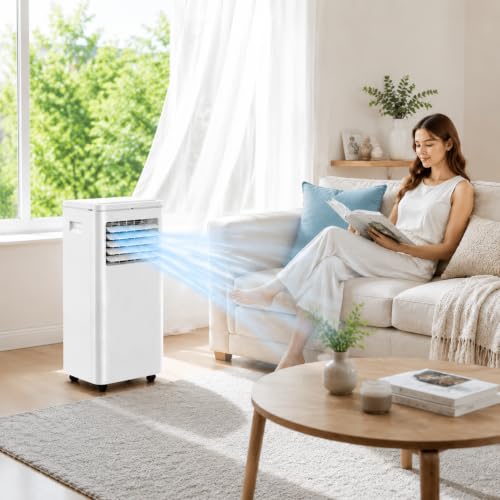 Image of 10000 BTU Portable Air Conditioners, Remote Control, 4-in-1 Quiet AC Unit, 3 Speeds, 24H Timer, Cools Room up to 450 Sq.Ft, Multi-Function Modes, Smart Control Panel