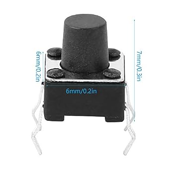 Pack of 100 Tact Switch 6 x 6 x 7 mm for PCB Mini Tactile Push Button Switch Accessories 100 x Micro Momentary Buttons for PCB