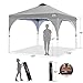 ABCCANOPY Outdoor Pop up Canopy Tent, 10x10 Instant Portable Canopy for Camping, Beach, Backyard,Gray
