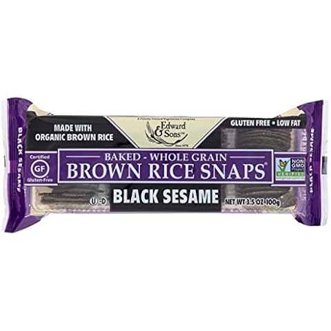 Edward & Sons, Brown Rice Snaps, Black Sesame Flavor, Organic, 3.5 oz Cover