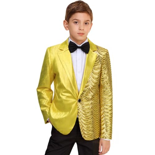 Image of Boys Jacquard Suits Slim Fit Tuxedo Suit Notch Lapel 2 Pieces Suit Set Jacket Pants for Party Formal Wear