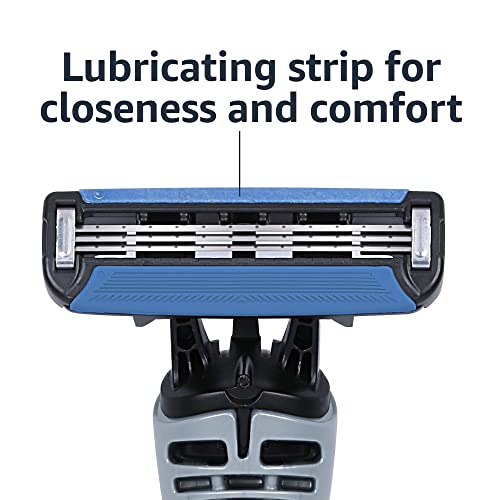 Amazon Basics 3-Blade Disposable Razors for Men, Close and Comfortable Shave, Reduces Irritation, 6 Count, 2 Packs of 3 (Previously Solimo)