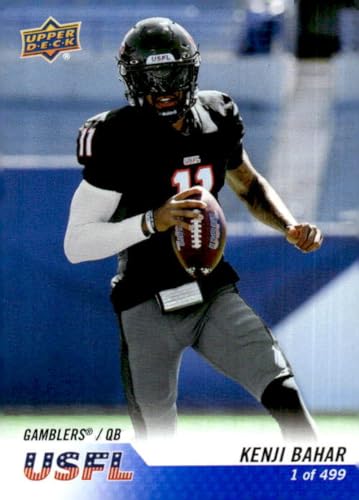 2023 Upper Deck USFL Box Set Blue #20 Kenji Bahar Houston Gamblers NFL Football Card NM-MT
