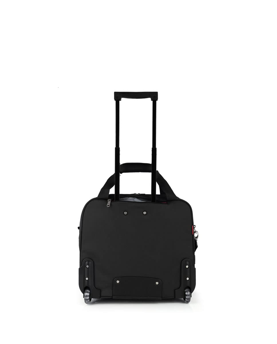 Gabol - Maletín con Ruedas y Compartimento para Portátil 15,6″ Week Eco 40x36x19 cm - Altura con Tirador Totalmente Extendida 101 cm - Fabricado en Poliéster Reciclado RPET - Diseño Español - Negro
