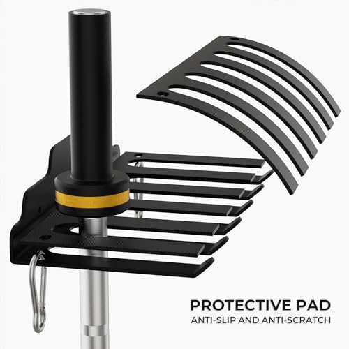 Image of JNIHEEP Olympic Barbell Hanger,Garage Gym Bar Wall Rack,Vertical Barbell Mount Rack,Black Powder Coated,Space Saving Commercial or Home Gym Accessory,Holds Under 33mm Bar Size