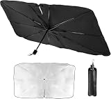 2025 Pare Soleil Voiture Pare Brise Avant 145 x 80 Cm, Parapluie Pare Soleil Voitur Portable- - Revêtement en Titane - Protection UV Et Anti-Chaleur Facile à Installer pour Voitures, SUV, Camions
