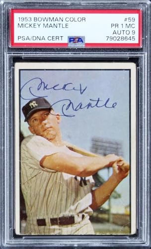 Mickey Mantle Signed 1953 Bowman Color Card