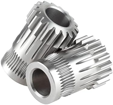 UniTak3D Dual Drive Extruder Gear Replacement Stainless Steel Extrusion Wheels for,Ender 3 V2,Ender 3 Pro,Ender 3,Prusa i3 MK2/MK3 3D Printer Double Geared Extruders