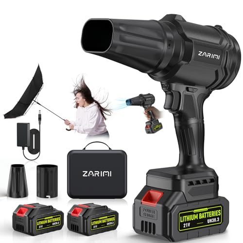 YUQUESEN Cordless Leaf Blower, 980,000 RPM Handheld Leaf Blower with 2 X Batteries & Charger, Lightweight Leaf Blowers for Patio Cleaning, Lawn Care, Leaves, Dust - Cool Black by YUQUESEN - Used condition - US$56.99