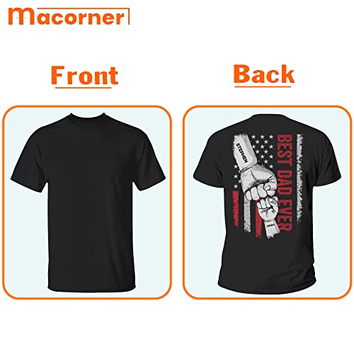 Macorner Personalized Shirt For Dad Grandpa Husband Papa - Best Dad Ever - Fathers Day Birthday Gift From Daughter Son Wife #TOP3