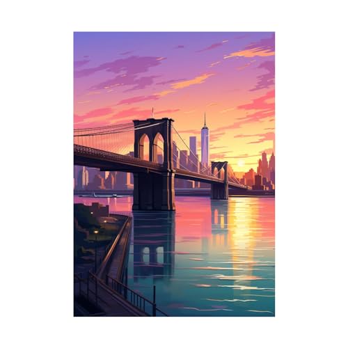 Art du paysage urbain FJASKER sur toile non tissee premium de 50x70cm