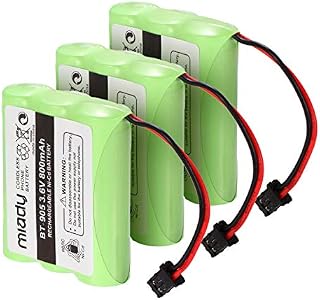 Miady BT-905 Replacement Rechargeable Battery for Many Uniden Phone Systems and Cordless Handsets