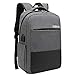 XQXA Mochila Unisex Impermeable para Ordenador Portátil de hasta 15.6 Pulgadas, con Puerto USB, Conector para Auriculares y Bolsillo Antirrobo. para los Estudios, Viajes o Trabajo (Gris)