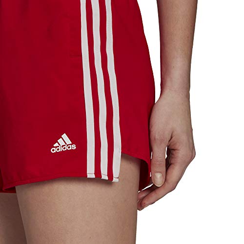 Adidas Womens Woven 3-Stripes Sport Shorts Scarlet/White Large #TOP17